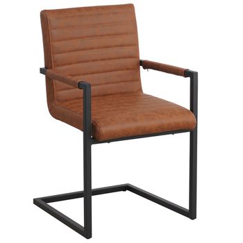 Silla Del Comedor Polipiel Kuba 57 X 54 X 86 Cm - Marrón