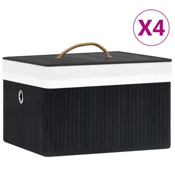 Cajas De Almacenaje Con Tapas 10 Uds Negro 28x28x28 Cm Vidaxl con Ofertas  en Carrefour