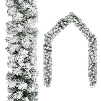 Guirnalda De Navidad Con Nieve Flocada Verde 10 M Pvc Vidaxl