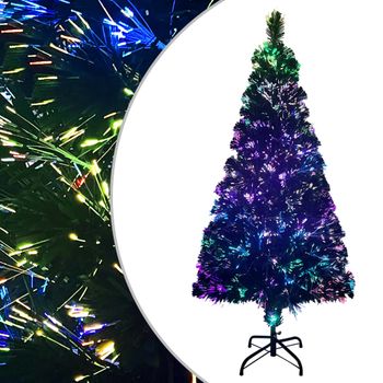 Árbol De Navidad Artificial Y Soporte Fibra Óptica Verde 150 Cm Vidaxl