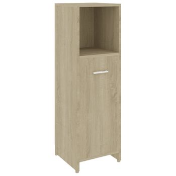 Armario De Baño Madera Contrachapada Color Roble 30x30x95 Cm Vidaxl