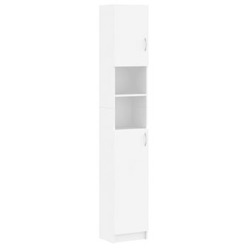 Armario De Baño Madera Contrachapada Blanco 32x25,5x190 Cm Vidaxl