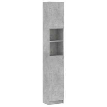 Armario De Baño Contrachapada Gris Hormigón 32x25,5x190 Cm Vidaxl