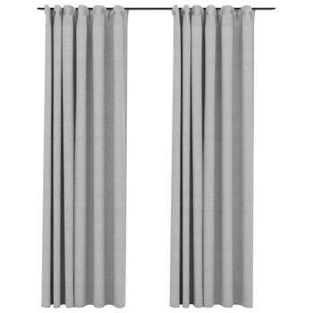 VidaXL Cortinas opacas 2 piezas con ojales de metal 135x175 cm gris