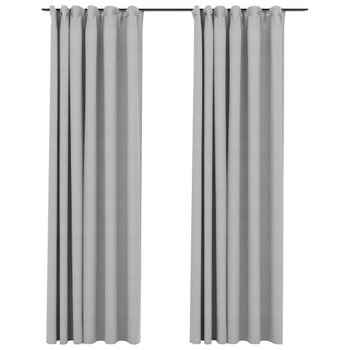 vidaXL Cortinas opacas 2 piezas con ojales de metal 135x175 cm gris