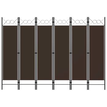 Biombo Divisor De 6 Paneles Marrón 240x180 Cm Vidaxl