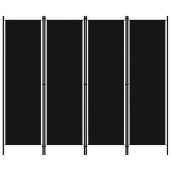 Biombo Divisor De 4 Paneles Negro 200x180 Cm Vidaxl