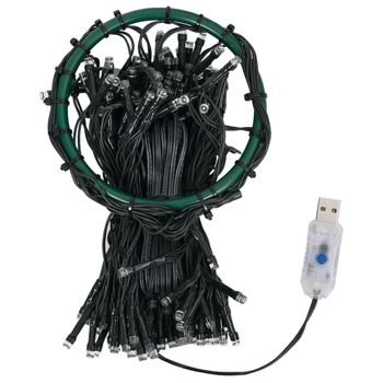 Tira de luces decorativas de 40 luces LED IP44 y 8 funciones blanco cálido  3 m a pilas - Cablematic