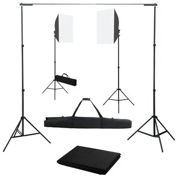 Kit De Estudio Fotográfico Con Luces Softbox Y Fondo Vidaxl