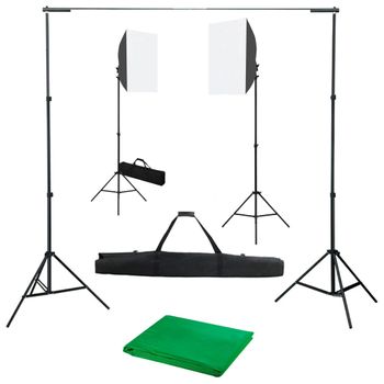 Kit De Estudio Fotográfico Con Luces Softbox Y Fondo Vidaxl