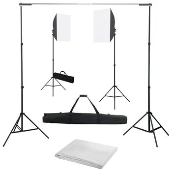 Kit De Estudio Fotográfico Con Luces Softbox Y Fondo Vidaxl