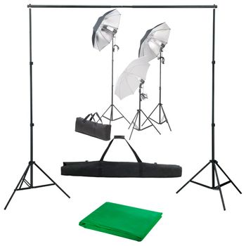 Kit De Estudio Fotográfico Con Set De Luces Y Fondo Vidaxl