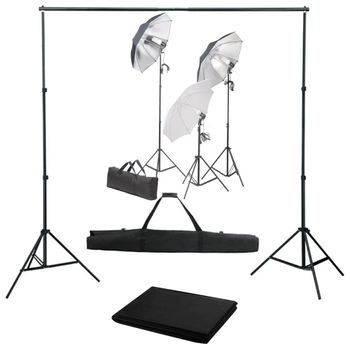 Kit De Estudio Fotográfico Con Set De Luces Y Fondo Vidaxl