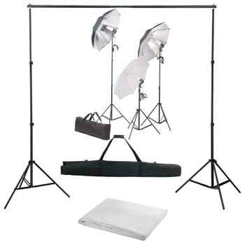 Kit De Estudio Fotográfico Con Set De Luces Y Fondo Vidaxl