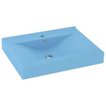 Lavabo De Lujo Con Grifo Cerámica 60x46 Cm Azul Claro Vidaxl