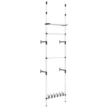 Sistema De Armario Telescópico Con Barras Y Estante Aluminio Vidaxl