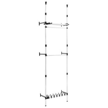 Sistema De Armario Telescópico Con Barras Y Estante Aluminio Vidaxl