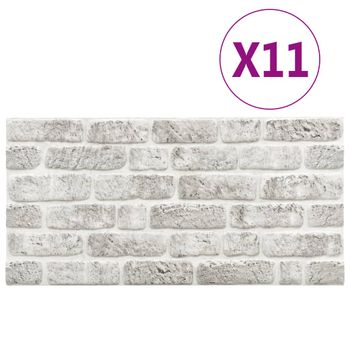 Paneles De Pared 3d Diseño De Ladrillo 11 Uds Eps Gris Claro Vidaxl