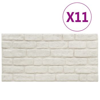 Paneles De Pared 3d Diseño De Ladrillo 11 Uds Eps Blanco Vidaxl