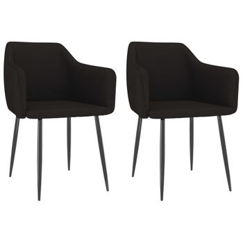 Sillas De Comedor 2 Unidades Tela Negro Vidaxl