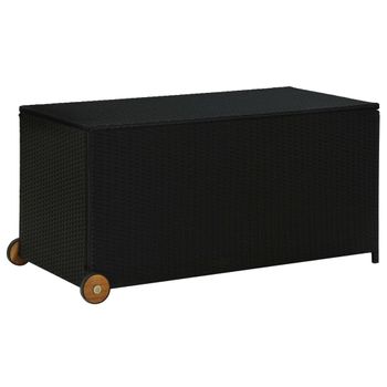 Caja De Almacenaje De Jardín Ratán Sintético Negro 120x65x61 Cm Vidaxl