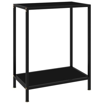 Mesa De Consola Negro Vidrio Templado 60x35x75 Cm Vidaxl