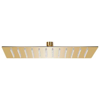 Cabezal Ducha Efecto Lluvia Acero Inox Cuadrado Dorado 30x20cm Vidaxl