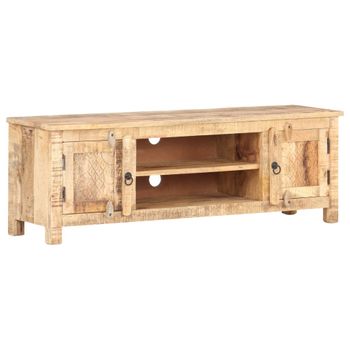 Mueble Para Tv De Madera Maciza De Mango Rugosa 120x30x40 Cm Vidaxl