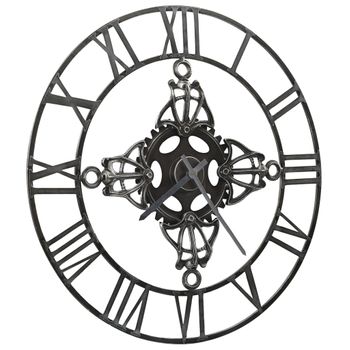 Reloj De Pared De Metal Plateado 78 Cm Vidaxl