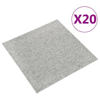 Baldosas De Suelo De Moqueta 20 Uds 5 M² 50x50 Cm Gris Claro Vidaxl