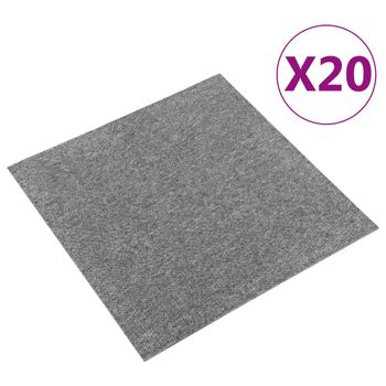 Baldosas De Suelo De Moqueta 20 Uds 5 M² 50x50 Cm Gris Vidaxl