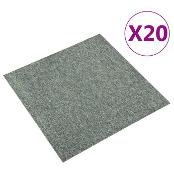 Baldosas De Suelo De Moqueta 20 Uds 5 M² 50x50 Cm Verde Vidaxl