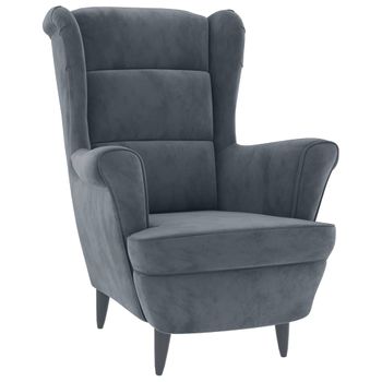 Sillón De Terciopelo Gris Oscuro Vidaxl