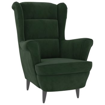 Sillón De Terciopelo Verde Oscuro Vidaxl