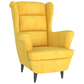 Sillón De Terciopelo Amarillo Mostaza Vidaxl