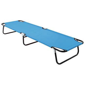 Tumbona Plegable De Acero Azul Turquesa Vidaxl