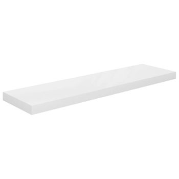 Estante Flotante De Pared Blanco Brillante Mdf 90x23,5x3,8 Cm Vidaxl