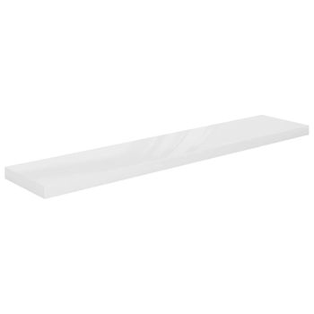 Estante Flotante De Pared Blanco Brillante Mdf 120x23,5x3,8 Cm Vidaxl