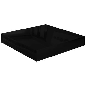 Estante Flotante De Pared Negro Brillante Mdf 23x23,5x3,8 Cm Vidaxl