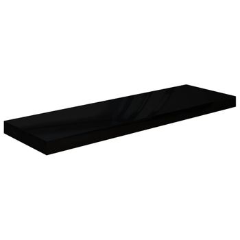 Estante Flotante De Pared Mdf Negro Brillante 80x23,5x3,8 Cm Vidaxl