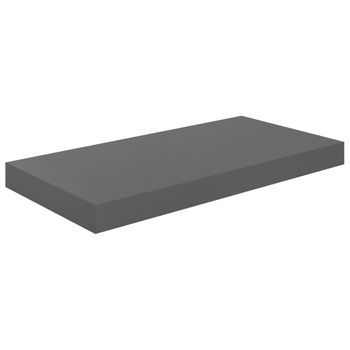 Estante Flotante De Pared Mdf Gris Brillo 50x23x3,8 Cm Vidaxl