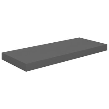 Estante Flotante De Pared Mdf Gris Brillo 60x23,5x3,8 Cm Vidaxl