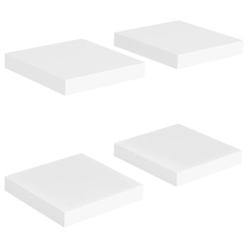 Estantes Flotantes De Pared 4 Uds Mdf Blanco 23x23,5x3,8 Cm Vidaxl