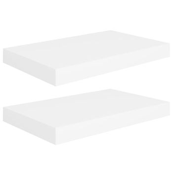 Estantes flotantes de pared 4 piezas MDF blanco 50x23x3,8 cm