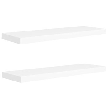 Estantes Flotantes De Pared 2 Uds Mdf Blanco 80x23,5x3,8 Cm Vidaxl