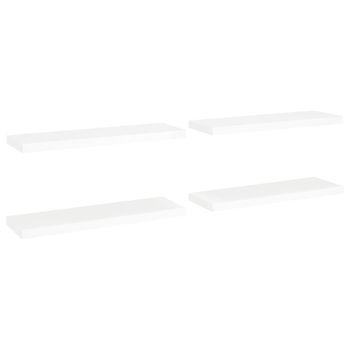 Estantes flotantes de pared 4 piezas MDF blanco 50x23x3,8 cm