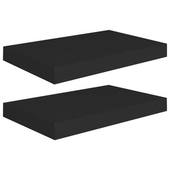 Estantes Flotantes De Pared 2 Uds Mdf Negro 40x23x3,8 Cm Vidaxl