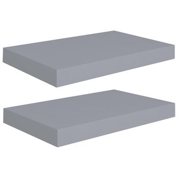 Estantes Flotantes De Pared 2 Uds Mdf Gris 40x23x3,8 Cm Vidaxl