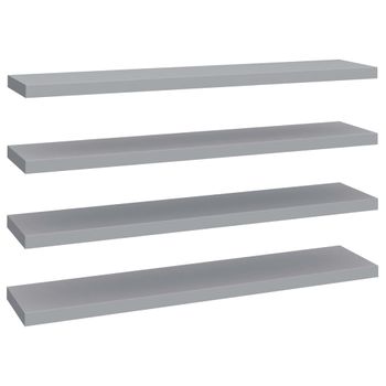 Estantes Flotantes Pared 4 Mdf Gris 120x23,5x3,8 Cm Vidaxl