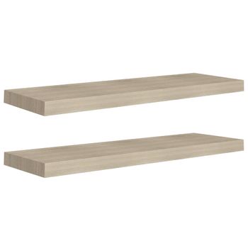 Estante flotante esquina 4 uds MDF color roble 35x35x3,8 cm